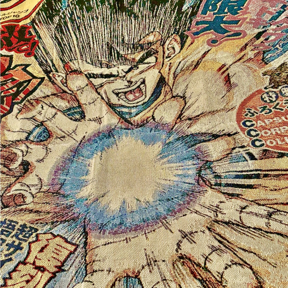 Animated Dragon Ball Super Z Kai Spirit Bomb Tapestry Woven Blanket Wall Art